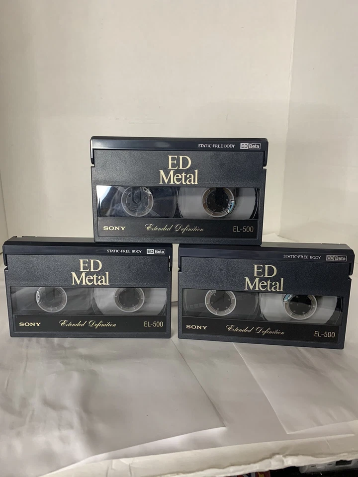 Lot Of 3 Used SONY ED Beta Metal Video Cassette Tape EL-500 Extended Definition - Image 1 of 1