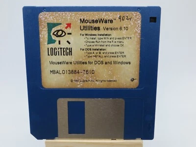 3.5" Floppy Disk LOGITECH MouseWare Utilities Version 6.10 DOS / WIN software - Image 1 of 3