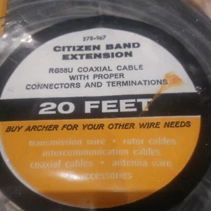 Archer Citizen Band Prolunga RG58U Cavo Coassiale 20 Piedi - 6,1 M Radio Shack - Foto 1 di 5
