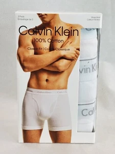 Calvin Klein Men's Classic Fit Boxer Briefs Size XL White Underwear 3 Pairs - Picture 1 of 6