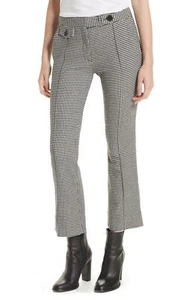 Derek Lam 10 Crosby Black White Herringbone Flare Leg Crop Trousers Size 4 $375 - Picture 1 of 8
