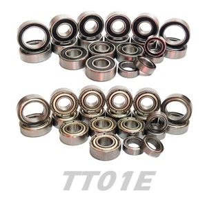 Bearing Set for TAMIYA TT01E TT-01E 20 Bearings RUBBER/METAL seal hop up upgrade - Picture 1 of 22