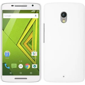 Hardcase for Motorola Moto X Play rubberized white Cover + protective foils - Picture 1 of 1
