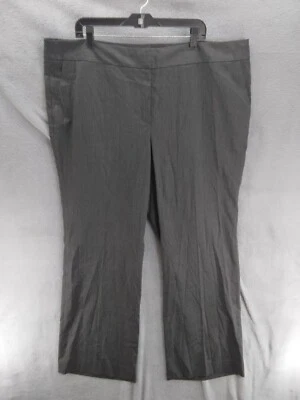 Pantalones de vestir Sejour para mujer 22W Plus gris a rayas tiro alto bolsillo recto nuevos con etiquetas Foto 1 de 4