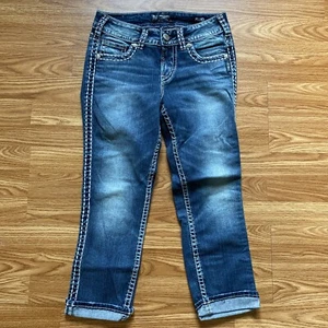 Damen Silber Crop Jeans Suki Größe 28 - Bild 1 von 5