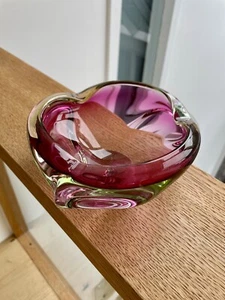 Large Sommerso Glass Bowl/Ashtray by Jozef Hospodka for Chribska Sklarna c1960s - Picture 1 of 22