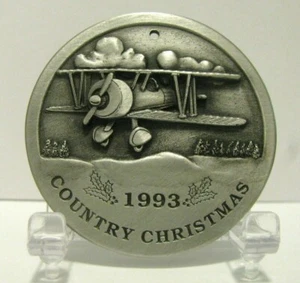 Spec Cast 1993 COUNTRY CHRISTMAS Dash Away All Airplane Pewter Xmas Ornament - Picture 1 of 3