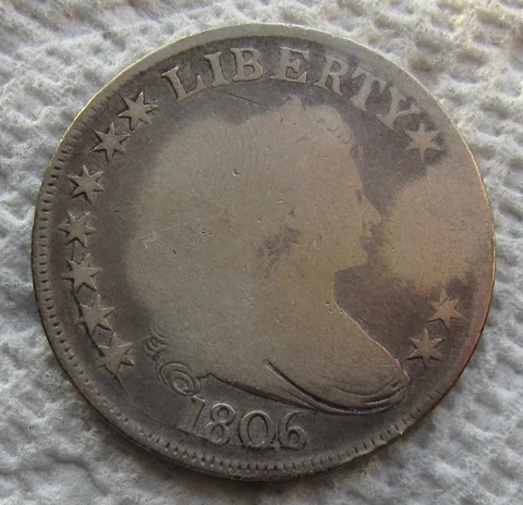 1806 Draped Bust Half Dollar Rare Early Date Type Coin Full Date Cleaned Cover