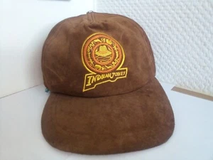 Casquette Indiana Jones cap rare rétro vintage Lucasfilm originale velours cuir - Foto 1 di 10