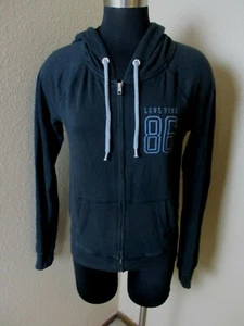 Victorias Secret Pink Hoodie Full Zip Womens Black Love Pink 86 Size Small S - Bild 1 von 7