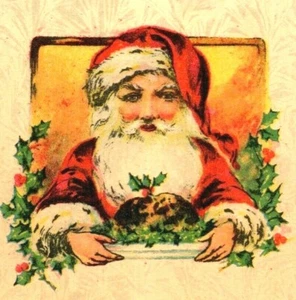 1910 Santa Claus with Christmas Dinner Antique Postcard (A28) - Picture 1 of 3