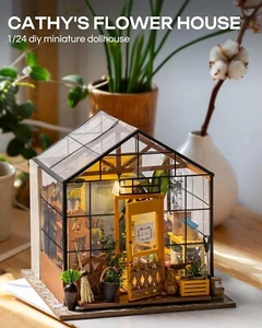 Rolife DIY Wooden Dollhouse W/ Furniture Kit Mini Cathy's Flower House with LED - Picture 1 of 8
