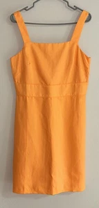 Ann Taylor Größe 8 Leinenmischung quadratischer Ausschnitt ärmellos gefüttert Etuikleid orange - Bild 1 von 11