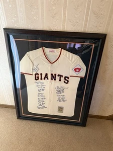 San Francisco Giant Multi Signed Jersey With Frame Display Steiner Authenticity - Picture 1 of 6