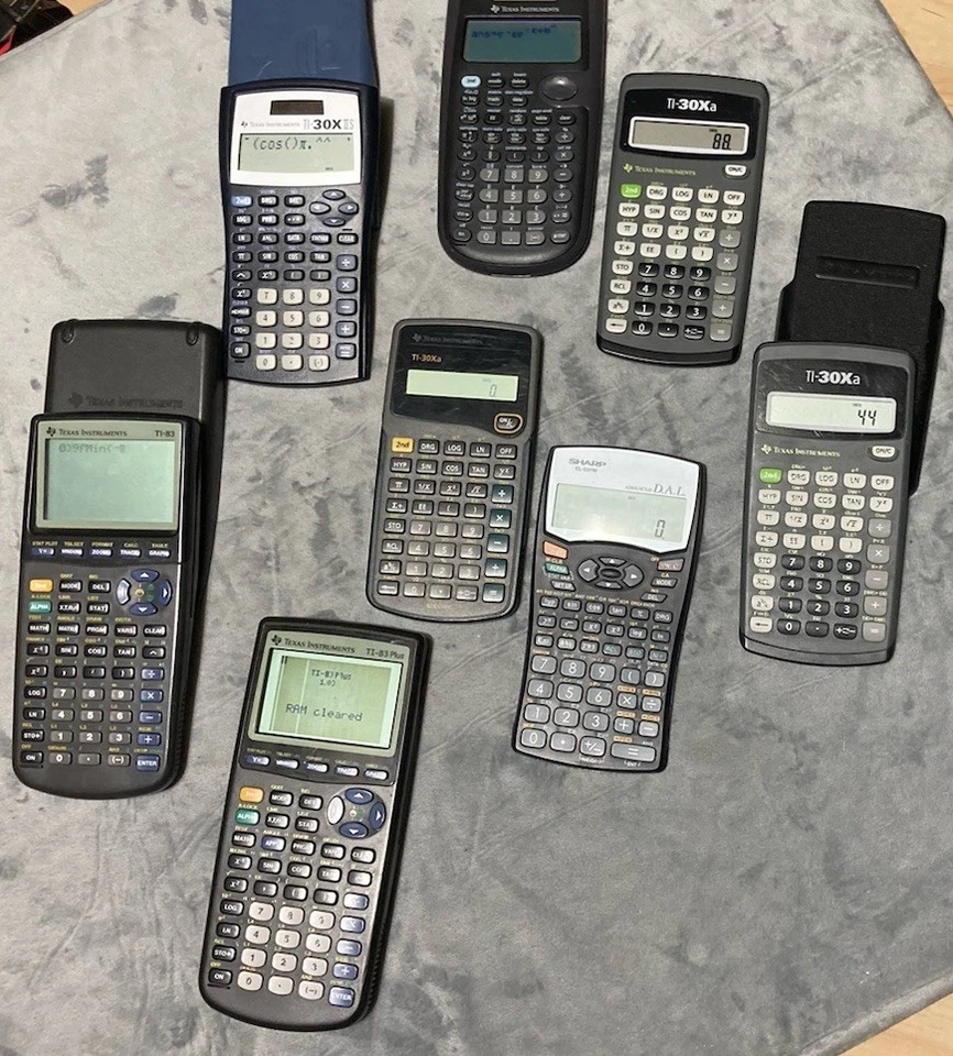 TI-83/TI-83plus  Lot Tested  W/  Other Calcs W/ Some Cases - Image 1 of 4