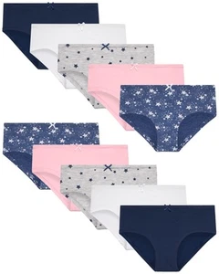 Girls' Underwear – 10 Pack Stretch Soft Cotton Hipster Briefs Underwear - Pan... - Picture 1 of 7