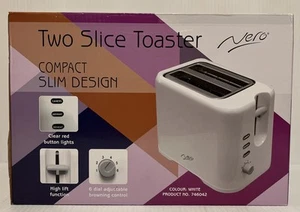 Nero Two Slice Toaster. Compact Slim Design, White. New In Box. - Picture 1 of 4