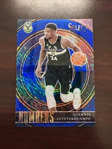 2020-21 Panini Select - Select Numbers Giannis Antetokounmpo #31 Blue Prizm - Picture 1 of 4