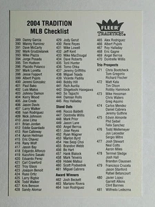 2004 Fleer Tradition Checklists #NNO 389-Inserts - Picture 1 of 2
