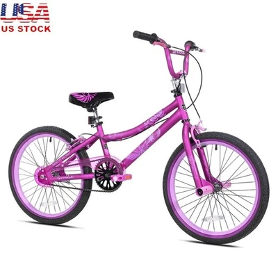 BMX Girls Bicycle 20 Inch Steel Frame Single Speed Dual Hand Brakes Padded Seat - Image 1 of 4