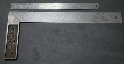Vintage SANDVIK metal 400mm (16”) carpenters / engineers square, ruler design  - Image 1 of 4