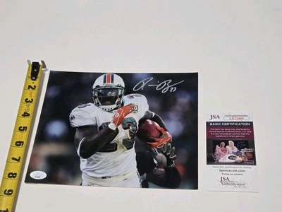 Фотография Ронни Брауна с автографом Miami Dolphins NFL 8x10 сертификат JSA AR25809 - Изображение 1 из 4