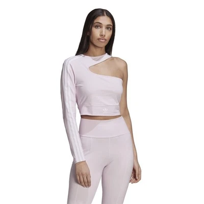 adidas Originals Womens Cropped Top Cut-Out - Pink / UK 8 - Image 1 of 4