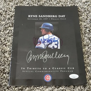Ryne Sandberg Autographed Ryne Sandberg Day Commemorative Program HOF Cubs JSA - Picture 1 of 5