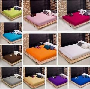 Extra Deep Fitted Sheet 100% Egyptian Cotton 200TC 40CM Extra Deep Fitted Sheet - Picture 1 of 25