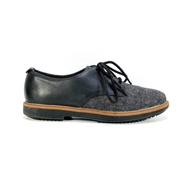 Oxford Clarks Collection Raisie Bloom para mujer 6,5 de cuero negro y tweed  Foto 1 de 4