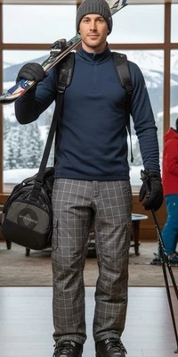 RIPZONE Core Pantalones de Nieve para Hombres L Cuadros Nylon Snowboard Esquí Bolsillos de Carga Foto 1 de 4