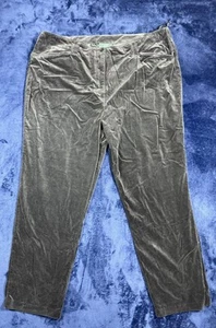 Lauren Ralph Lauren LRL Black Velvet Mid Rise Straight Leg Cotton Pants Size 22W - Picture 1 of 8