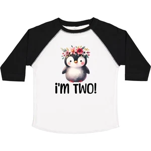 Inktastic 2nd Birthday Party Penguin 2 Year Old Girl Toddler T-Shirt Outfit Cute - Picture 1 of 9
