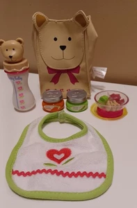 Bitty Baby Doll Orso Sacchetto Snack Cibo con Biberon e Bavaglino - Foto 1 di 1