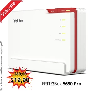 AVM FRITZ Box 5690 Pro Wi-Fi 7 Tri Band 2.4 GHz 5 GHz 6 GHz ADSL e Fibra Ottica - Zdjęcie 1 z 8