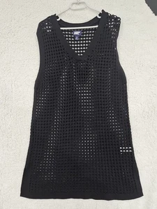 Lands' End Open Knit Swim Cover Up Sz M Boho Crochet Nautical Vacation Cruise - Picture 1 of 11