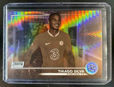 2022 Stadium Club Chrome UEFA Thiago Silva Sepia Prism Refractor #/75 Chelsea - Image 1 of 2