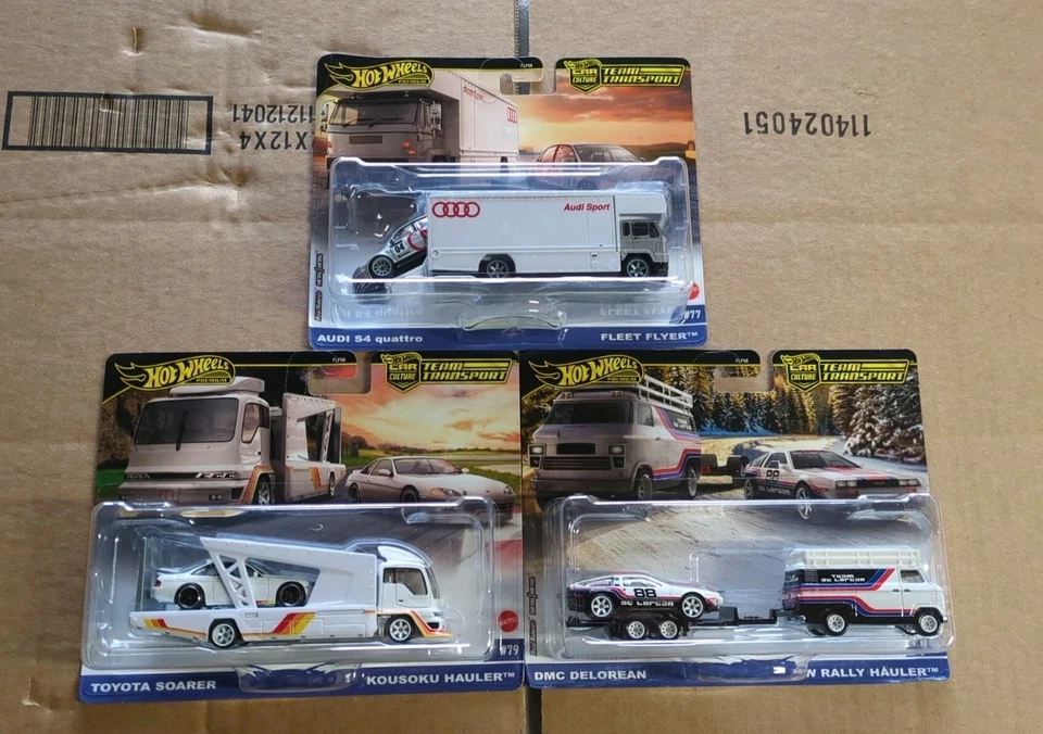 Hot Wheels 2025 Team Set - Toyota Soarer DMC Delorean Audi S4