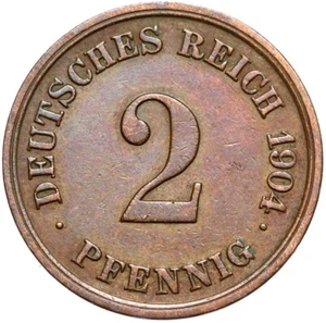 German Empire-Empire-J. 11 coin-2 Pfennig 1904 E-conservation! - Picture 1 of 2