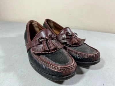 MOCASINES JOHNSTON MURPHY HOMBRE CUERO NEGRO Y MARRÓN ARAGON II KILTIE BORLA 9M Foto 1 de 3