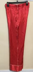 $59 Victoria's Secret Satin Lounge PJ Sleep Bottom Pants w/ Pockets Red Large - Picture 1 of 5