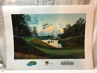 Подписанный Кеном Вентури Presidents Cup 2000 LE литография Зал славы гольфа JSA - Изображение 1 из 4