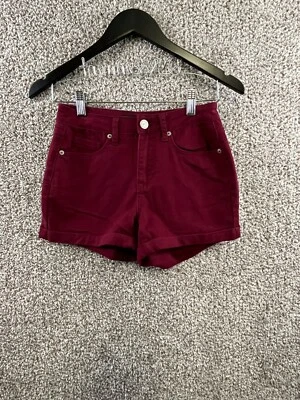 Aeropostale Women's Size 0 Wine Red High Rise Midi Shorts Casual Cuffed Shorts - Image 1 of 4