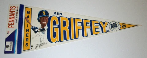 1989 Ken Griffey Jr Seattle Mariners pennant ROOKIE caricature Wincraft 1989 RC Cover
