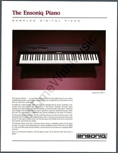 ENSONIQ SAMPLED DIGITAL PIANO Vtg 1986 Orig Dealer Brochure Catalog Insert Page - Imagen 1 de 2