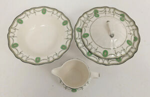 Royal Doulton Countess D6316 x2 Serving Dishes With x1 Lid x1 Jug Green Design