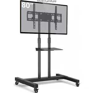 Universal Mobile TV Stand Rolling TV Cart with Mount Wheels for 32-80 inch TVs - Picture 1 of 12
