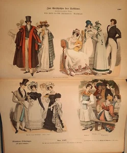 MÜNCHENER BILDERBOGEN: GESCHICHTE DER KOSTÜME, 119 kolor. Tafeln 1880, gebunden - Bild 1 von 12