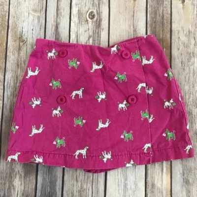 Falda corta Talbots Kids rosa/verde caniche perro talla 3 Foto 1 de 4