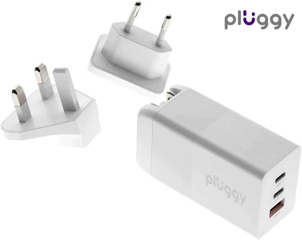 Pluggy 65W USB C Wall Fast Charger Adapter, 3-Port PD3.0 QC Power Wall Charging - Image 1 of 4